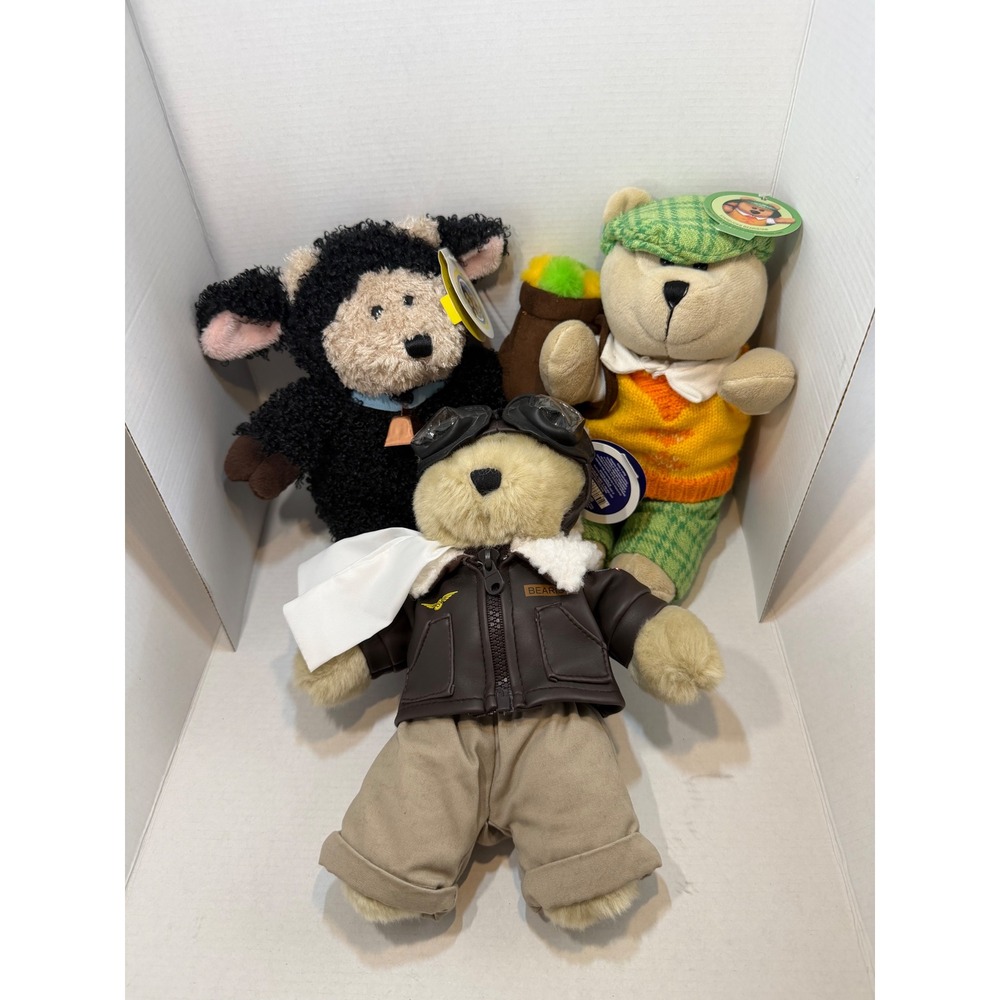 Starbucks Bearista Bear Lot 31st Ed Black Sheep 2004 2006 Golfer Aviator Pilot